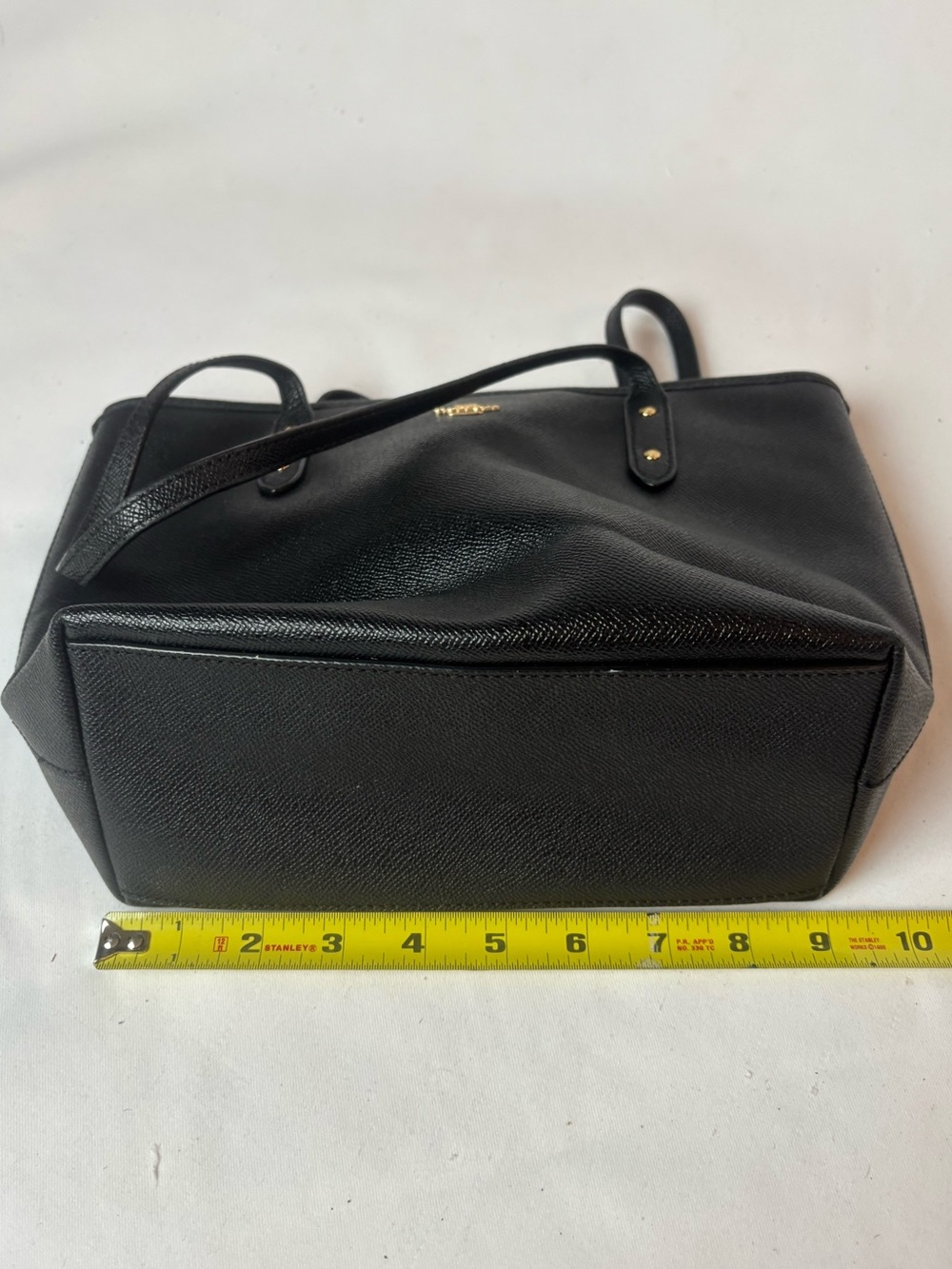 Coach Mini City Tote Black Cross Grain Leather Top Handle Top Zip #22967 - Picture 9 of 11